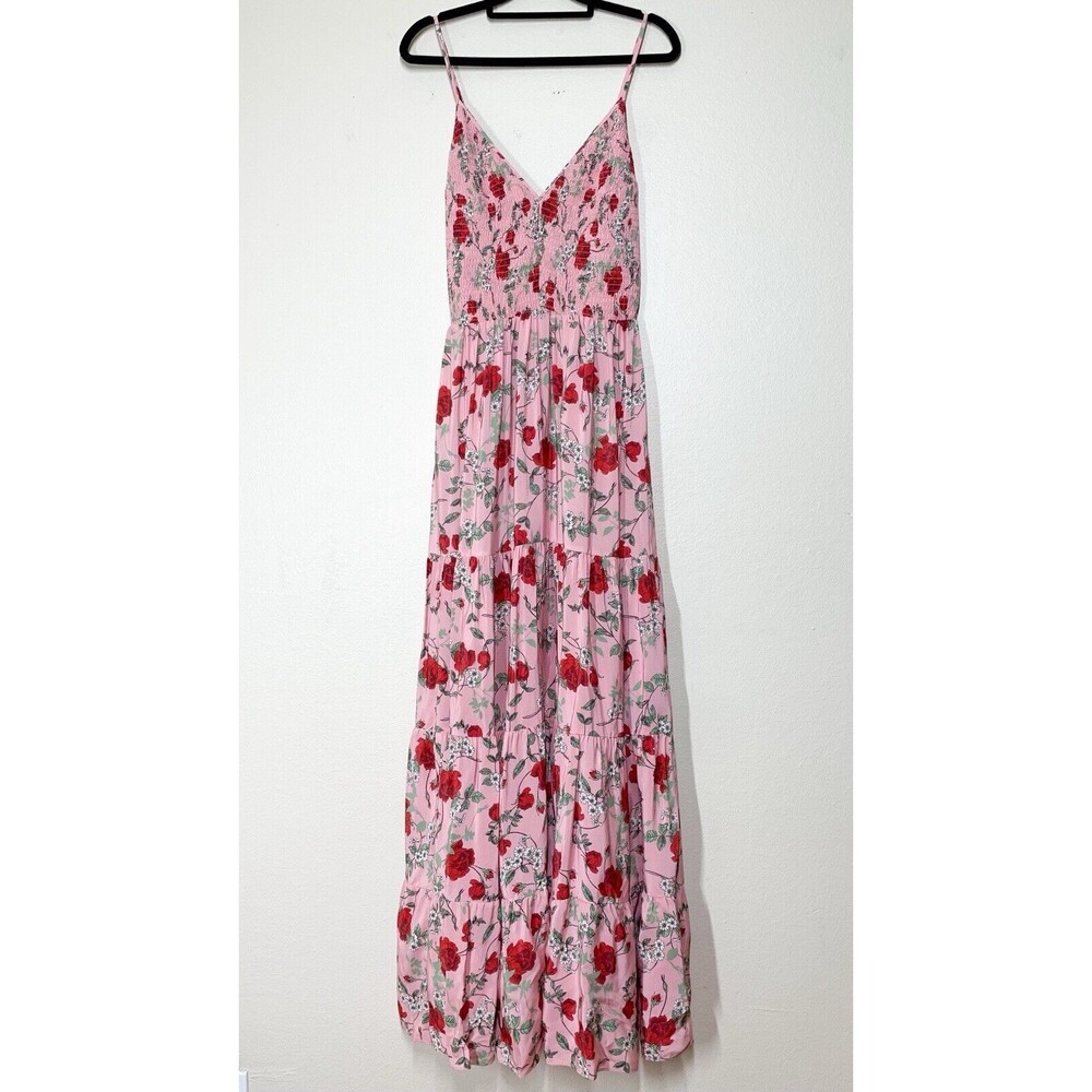 Yumi Kim Claire Maxi Dress XL Fortune Teller Pink Roses Floral Print Sleeveless